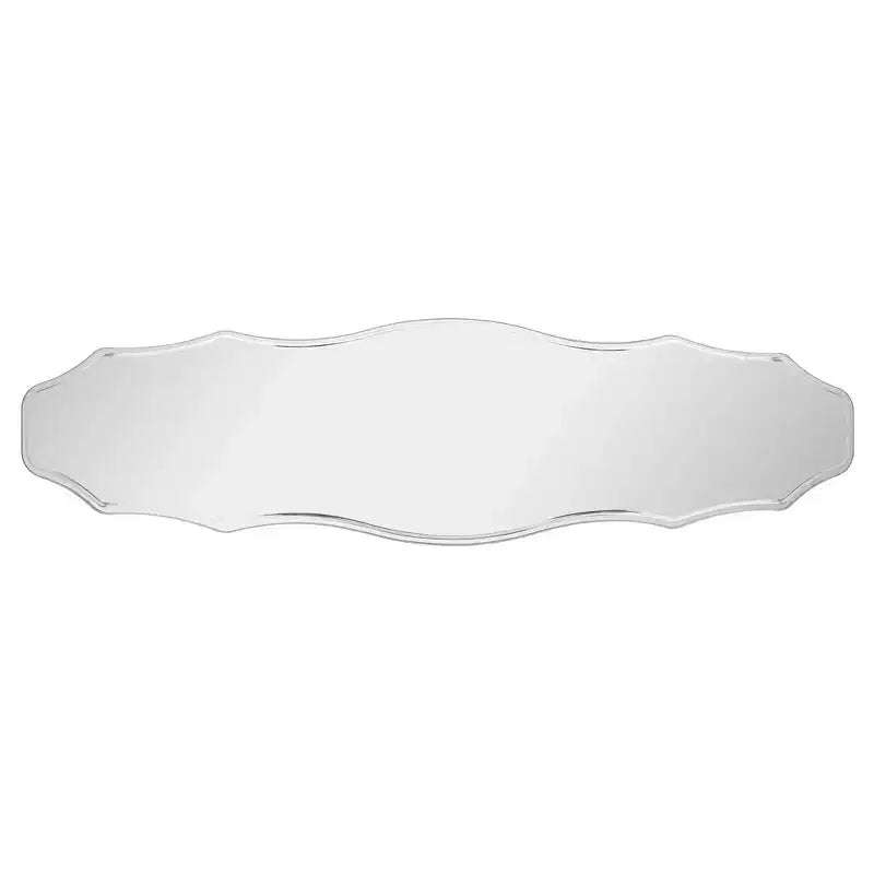 Specchio ovale da parete, cornice vintage a coste, finitura nichelata, 79 cm A x 53 cm L