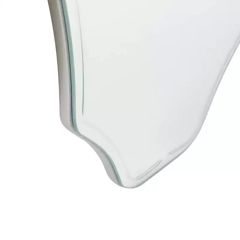 Specchio ovale da parete, cornice vintage a coste, finitura nichelata, 79 cm A x 53 cm L