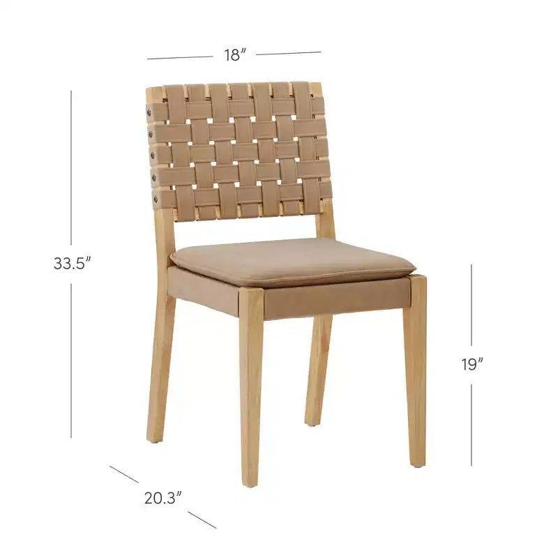 Set di 2 sedie da pranzo imbottite, similpelle marrone, altezza seduta 48 cm