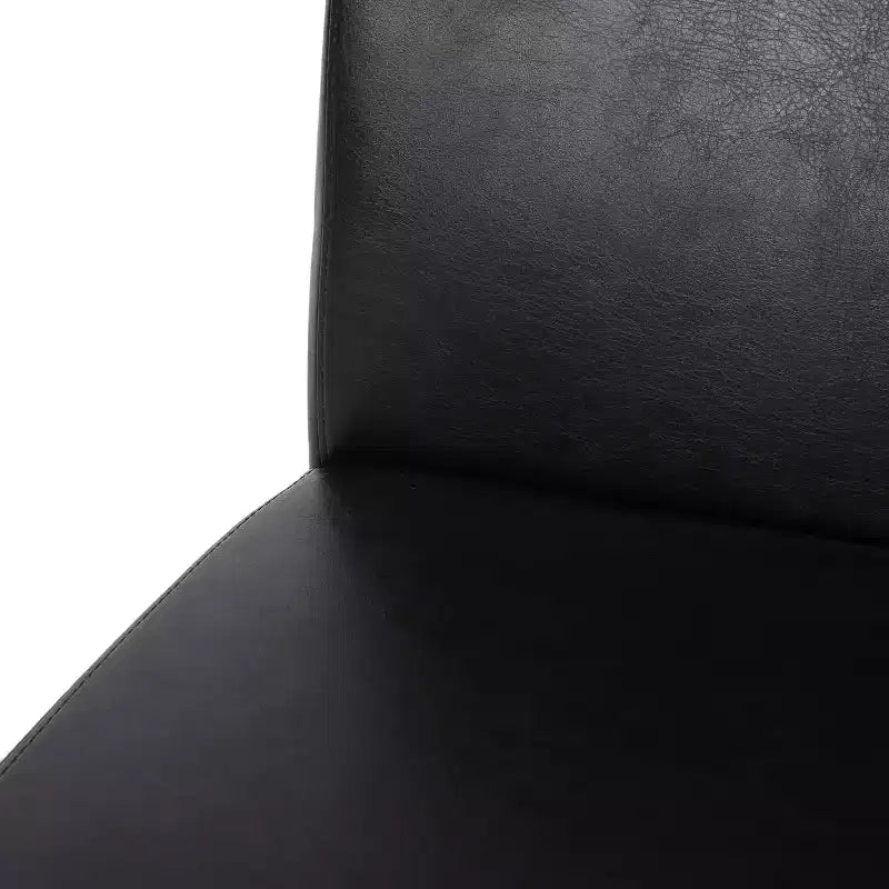 Set di 2 sedie da pranzo in similpelle, nero notte con gambe color espresso