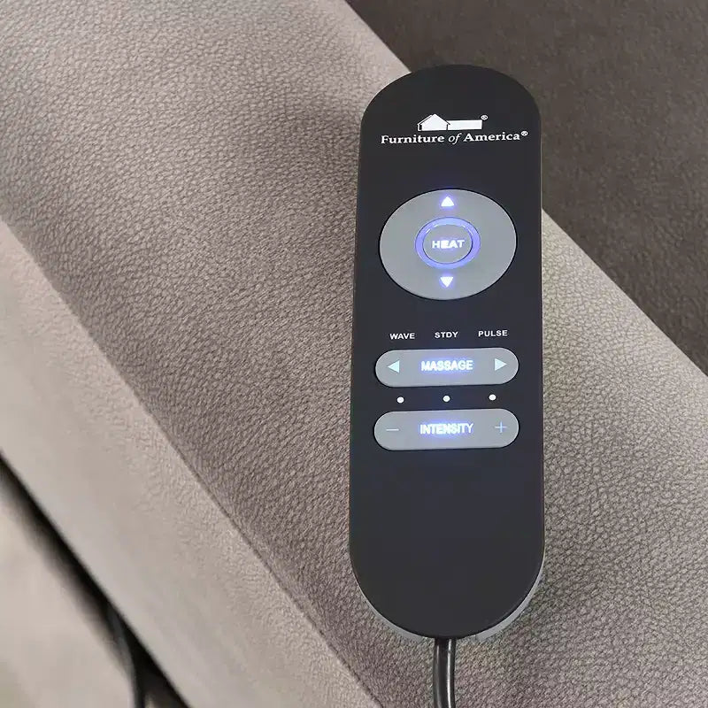 Poltrona reclinabile Power Lift con calore e massaggio, flanella grigia