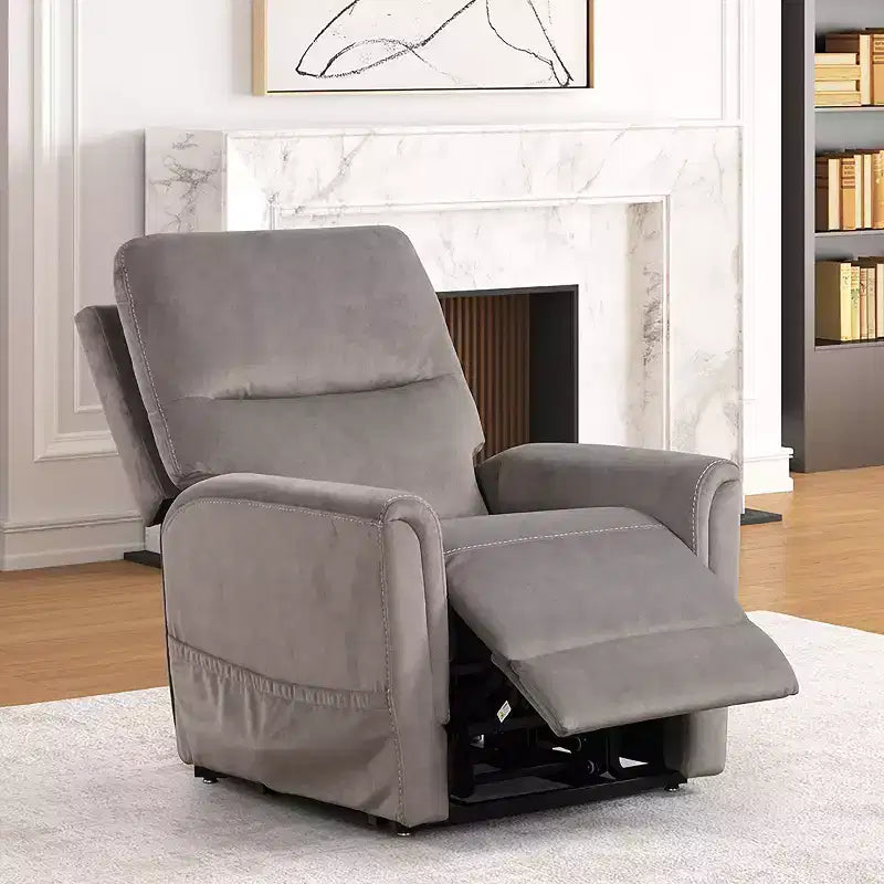 Poltrona reclinabile Power Lift con calore e massaggio, flanella grigia