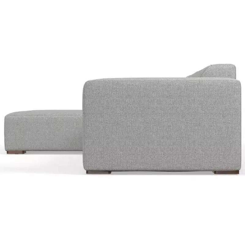 Divano a 2 posti con penisola a sinistra, grigio chiaro, design modulare