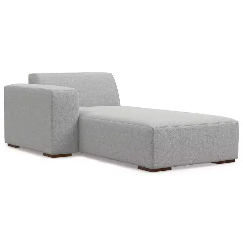 Divano a 2 posti con penisola a sinistra, grigio chiaro, design modulare