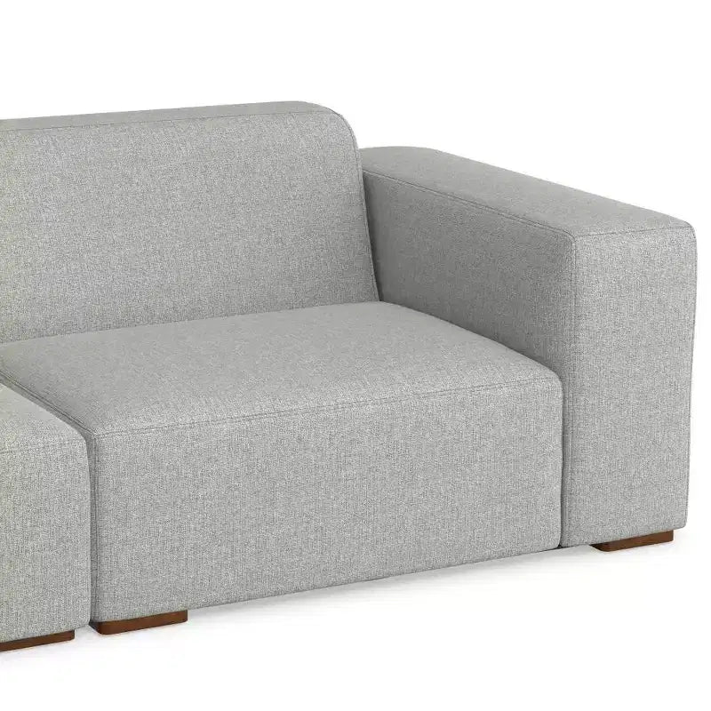 Divano a 2 posti con penisola a sinistra, grigio chiaro, design modulare