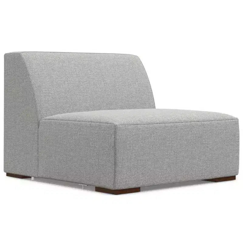 Divano a 2 posti con penisola a sinistra, grigio chiaro, design modulare