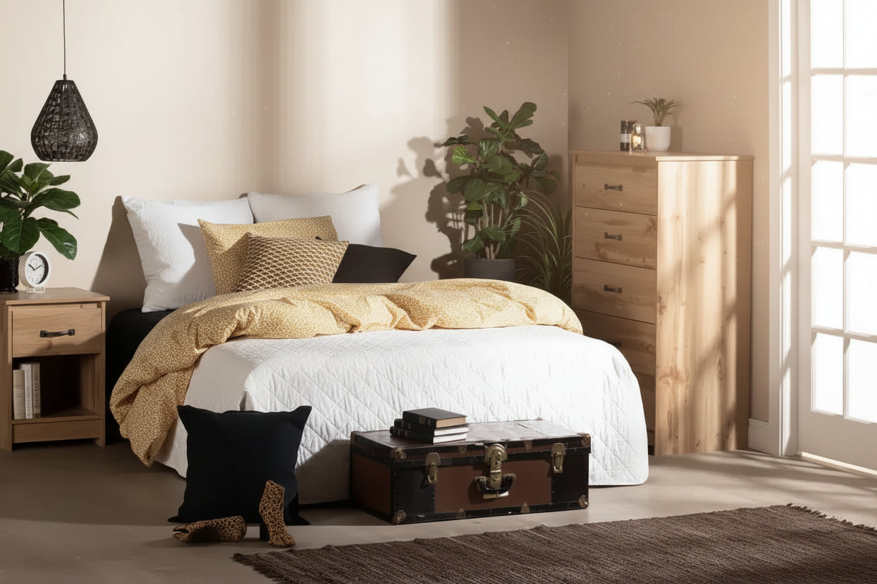 South Shore Tassio 5 Drawer Chest Nordik Oak: Modern Country Style, Metal Slides, Particle Board
