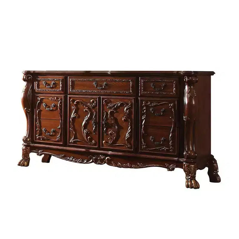 Comò a 6 cassetti, finitura rovere ciliegio, stile classico