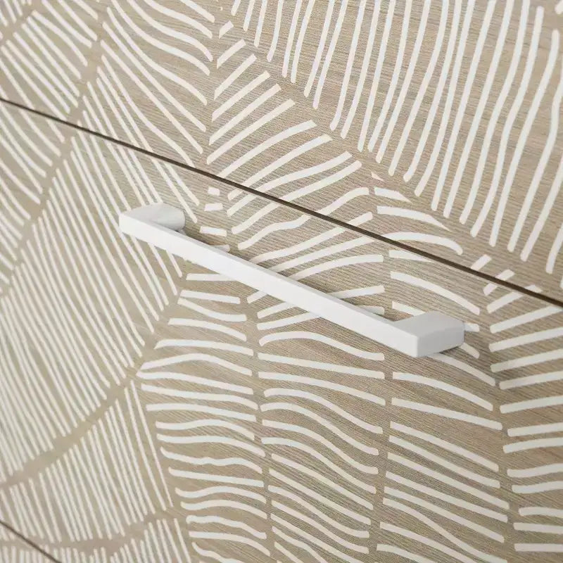 Cassettiera orizzontale a 6 cassetti, Olmo chiaro/Bianco, 148,6 cm L, Ferramenta anti-ribaltamento
