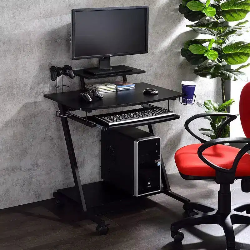 Tavolo d'appoggio per Gaming, Finitura Nera, Struttura in Acciaio