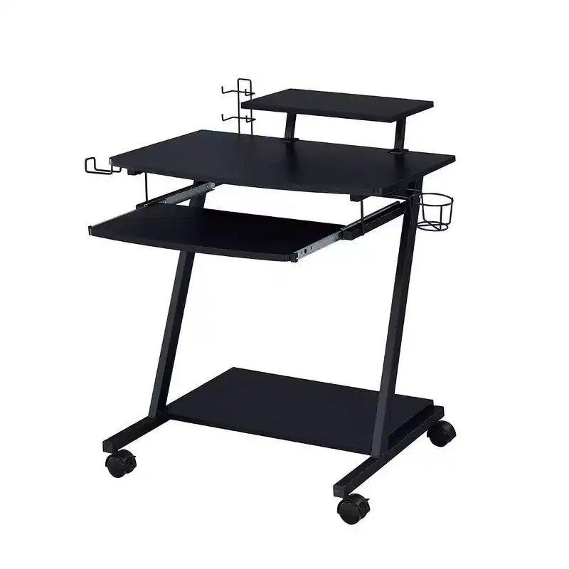 Tavolo d'appoggio per Gaming, Finitura Nera, Struttura in Acciaio