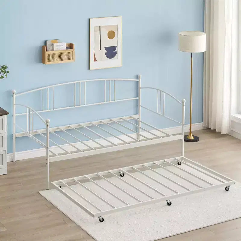 Divano Letto Singolo in Metallo con Letto Estraibile, Divano Trasformabile