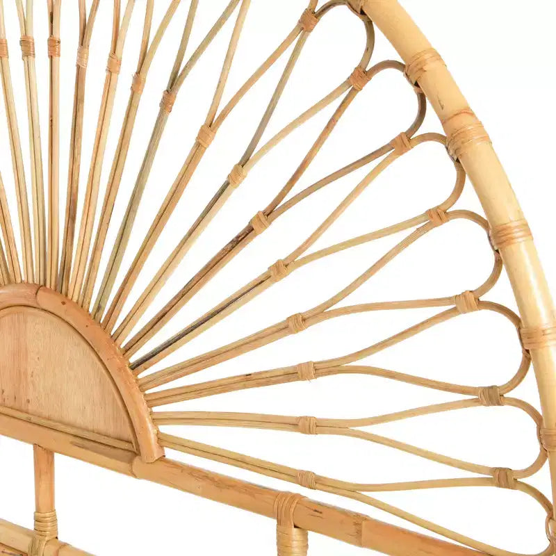 Testiera in Rattan Intrecciato, Stile Bohemien