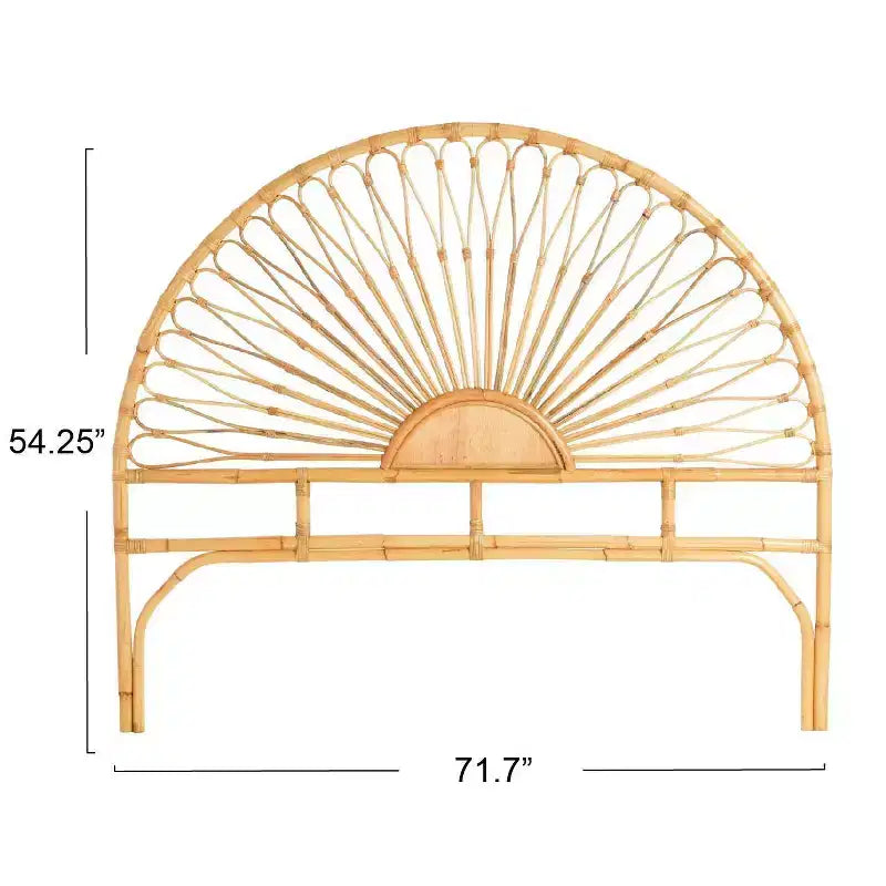 Testiera in Rattan Intrecciato, Stile Bohemien