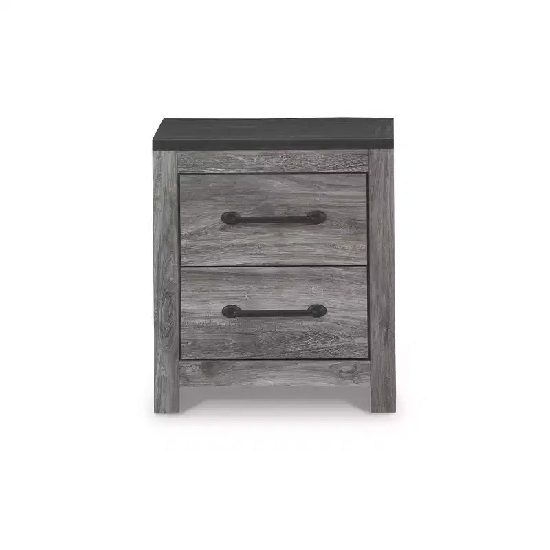 Comodino a 2 cassetti, grigio scuro, composito di legno, 21.7"L x 24.7"A x 15.6"P