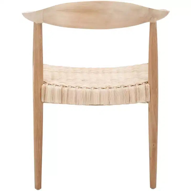 Poltrona con accenti in corda e rattan, naturale