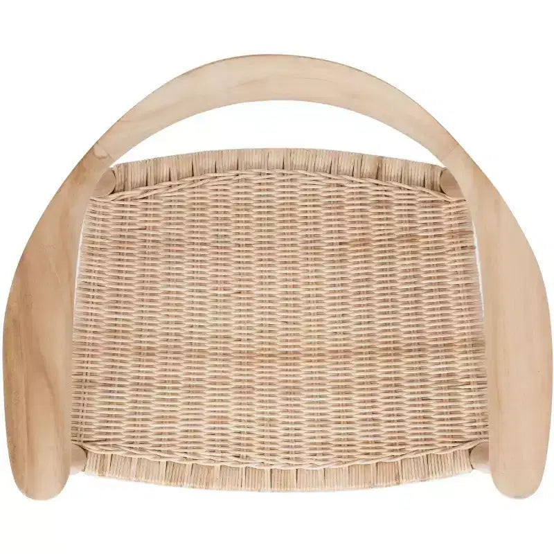 Poltrona con accenti in corda e rattan, naturale