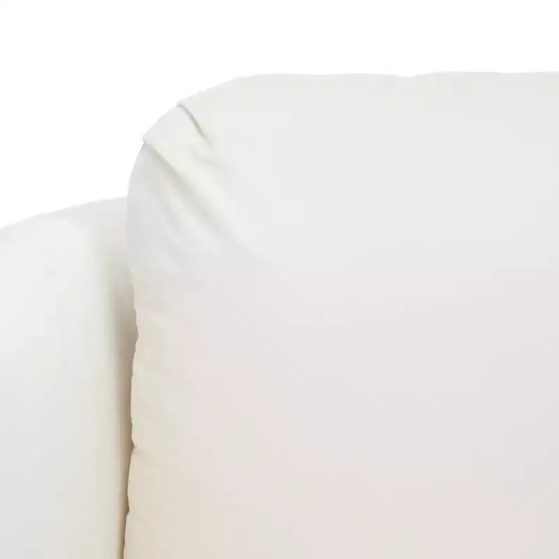 Poltroncina d'accento imbottita, tessuto color crema