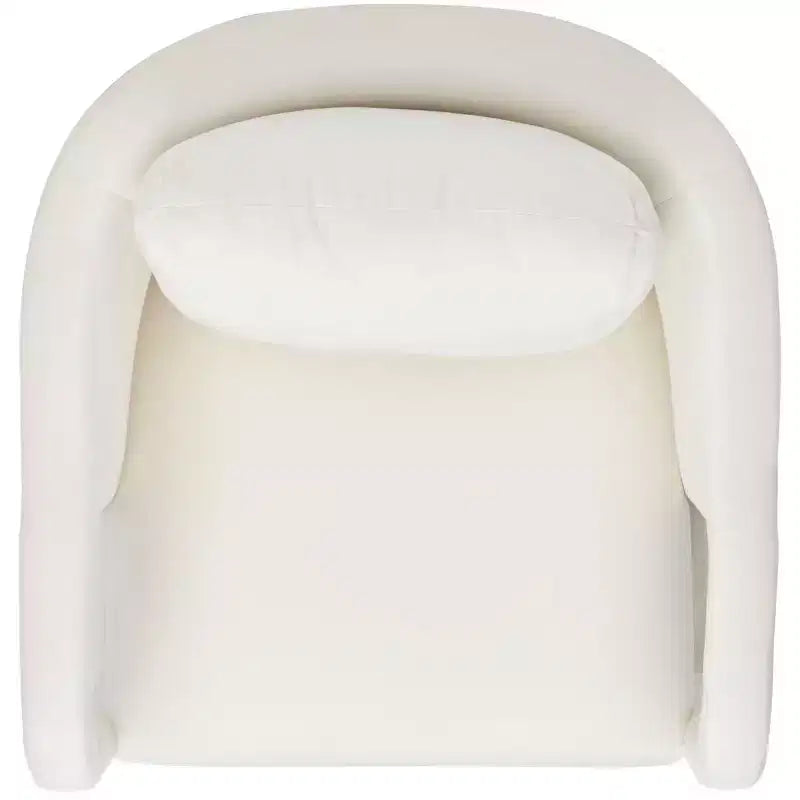 Poltroncina d'accento imbottita, tessuto color crema