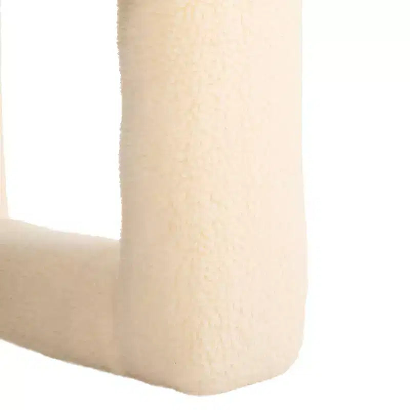 Poltroncina d'accento imbottita, tessuto color crema