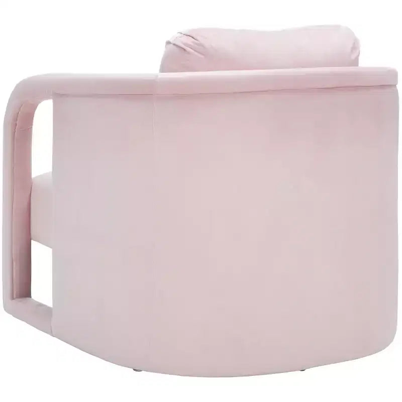 Poltroncina d'accento imbottita, tessuto color crema