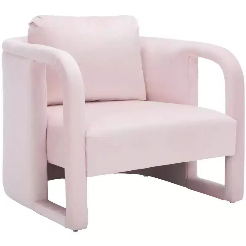 Poltroncina d'accento imbottita, tessuto color crema