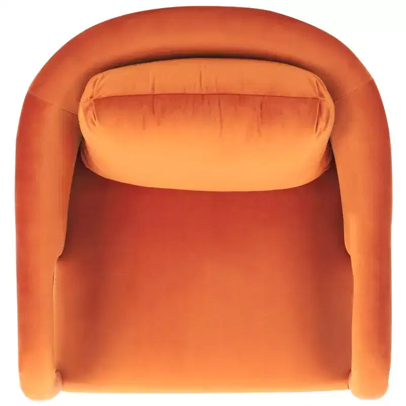 Poltroncina d'accento imbottita, tessuto color crema