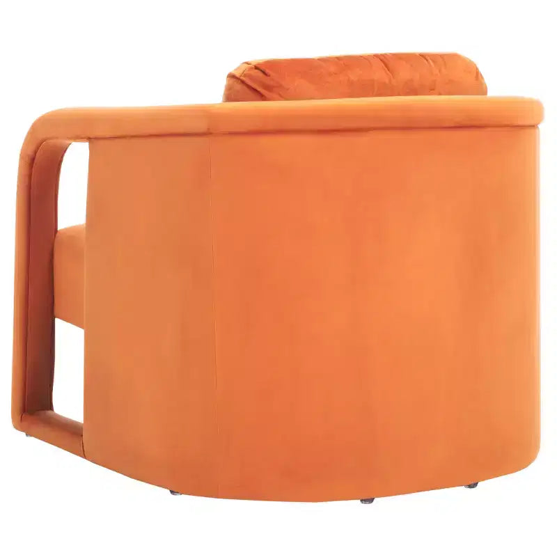 Poltroncina d'accento imbottita, tessuto color crema