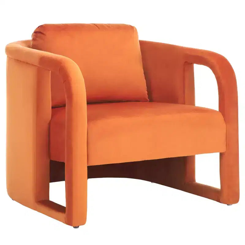 Poltroncina d'accento imbottita, tessuto color crema