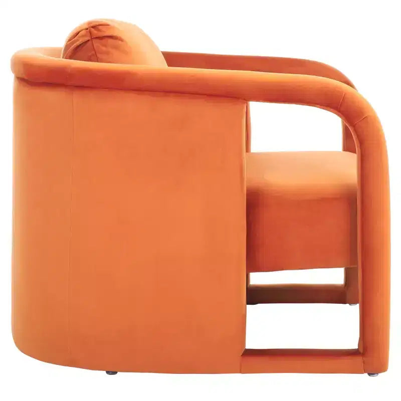 Poltroncina d'accento imbottita, tessuto color crema