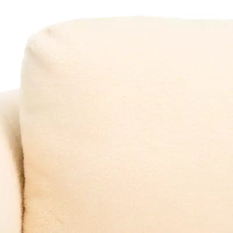 Poltroncina d'accento imbottita, tessuto color crema