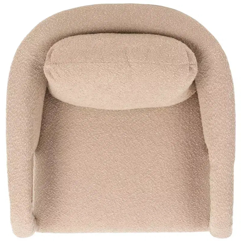 Poltroncina d'accento imbottita, tessuto color crema