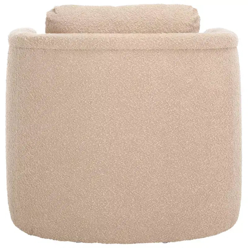 Poltroncina d'accento imbottita, tessuto color crema