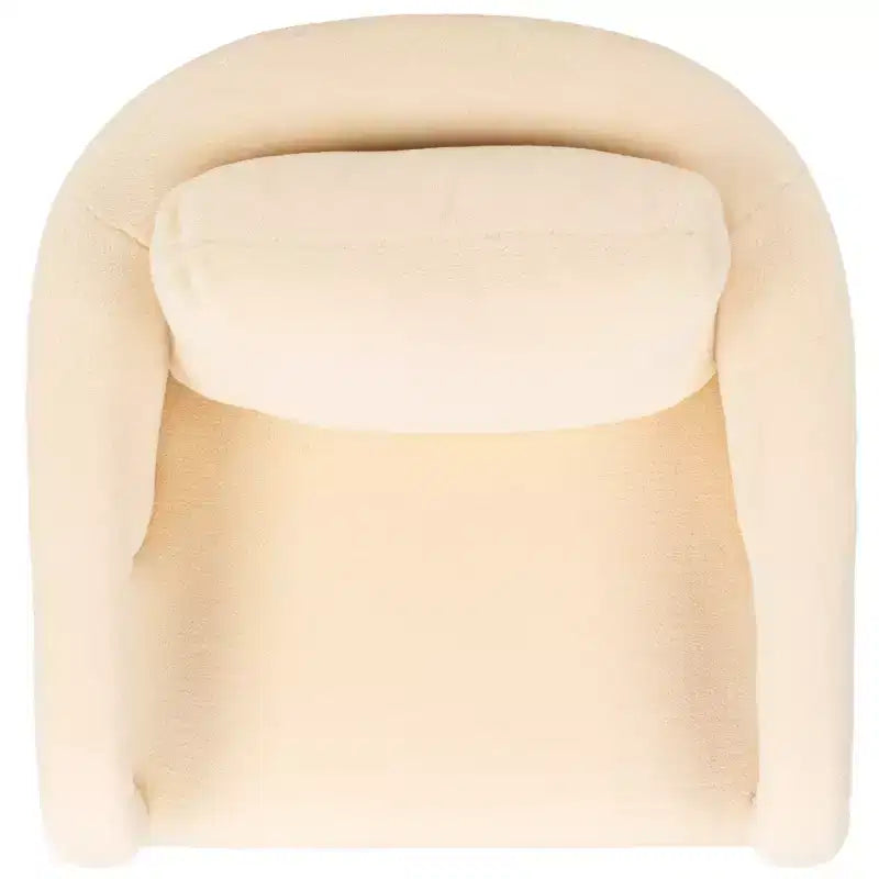 Poltroncina d'accento imbottita, tessuto color crema