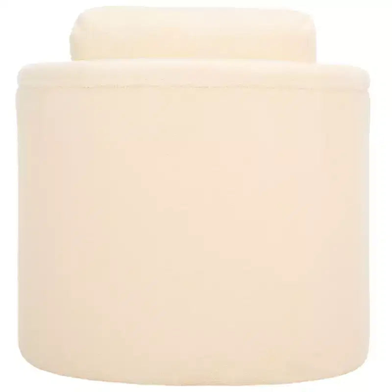 Poltroncina d'accento imbottita, tessuto color crema