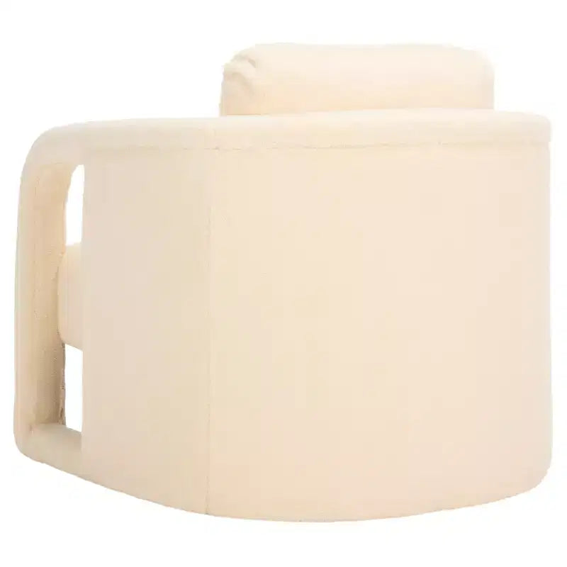 Poltroncina d'accento imbottita, tessuto color crema