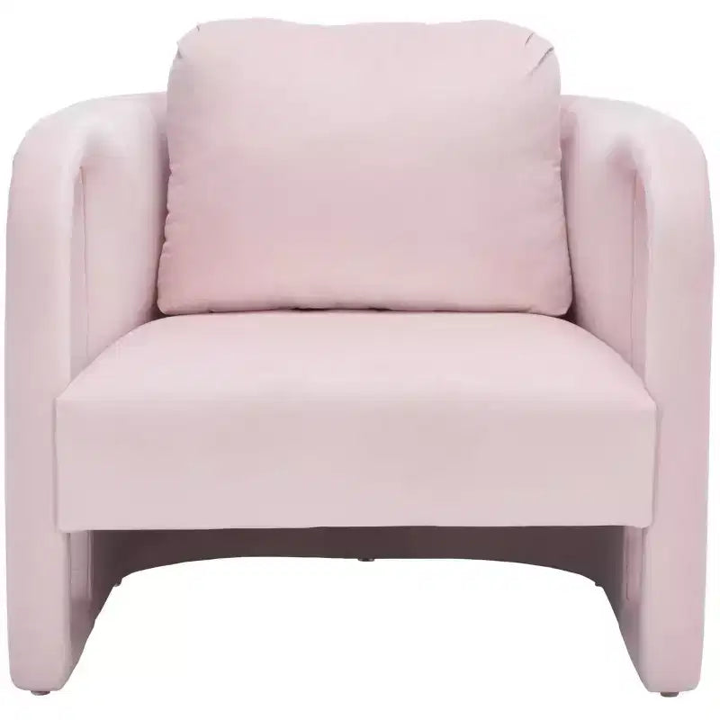 Poltroncina d'accento imbottita, tessuto color crema
