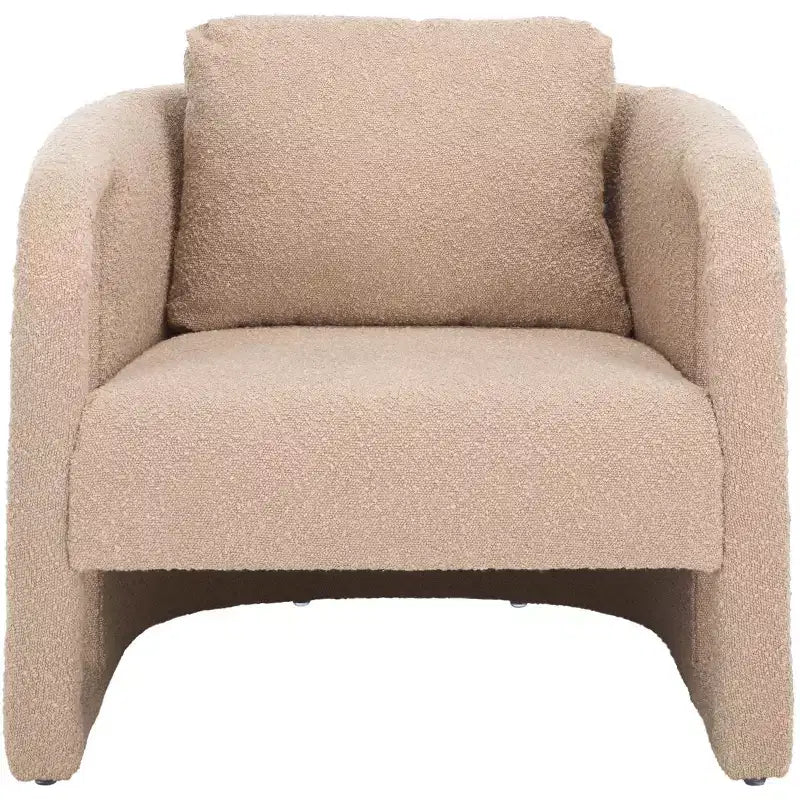 Poltroncina d'accento imbottita, tessuto color crema