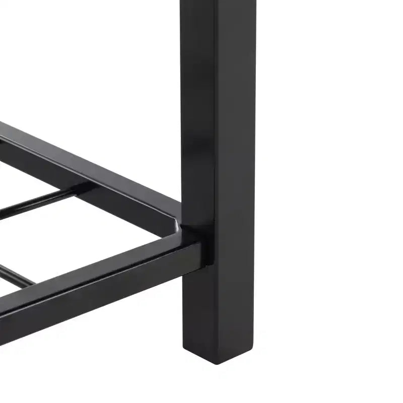Panca a giorno con cuscino, nera, design minimalista