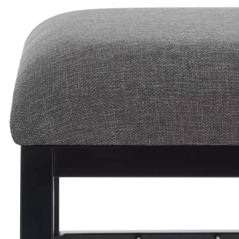 Panca a giorno con cuscino, nera, design minimalista