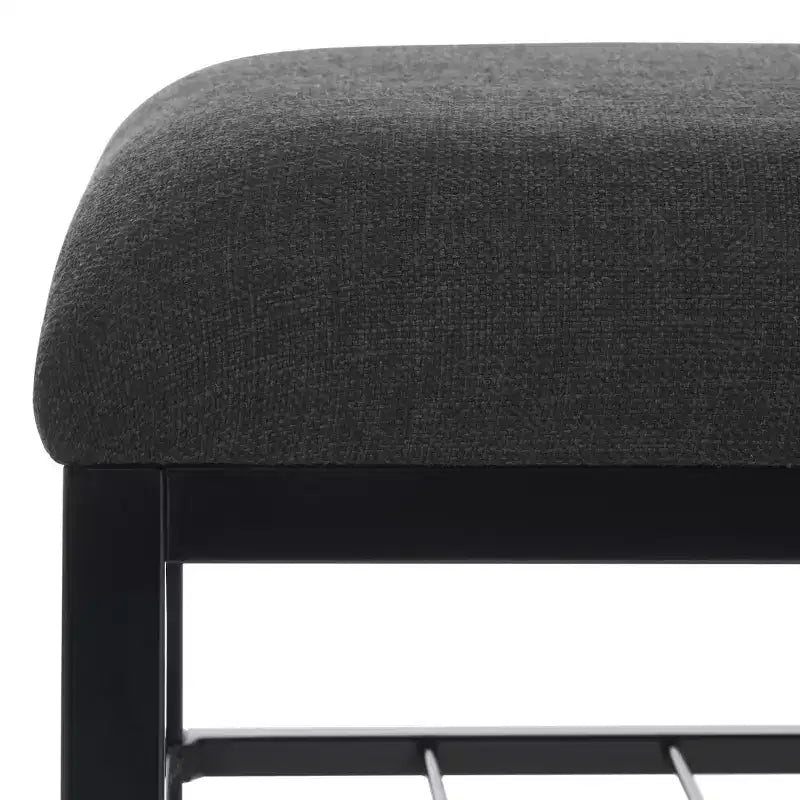 Panca a giorno con cuscino, nera, design minimalista