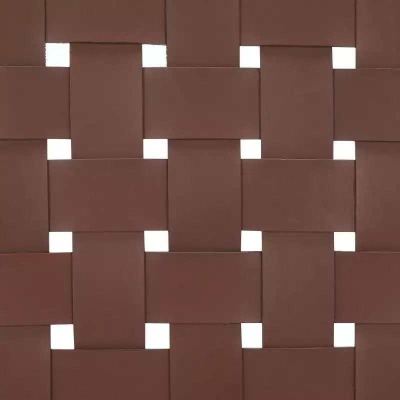 Sgabello da bancone senza schienale con seduta in pelle intrecciata, struttura in legno, 47 cm L x 35,5 cm P