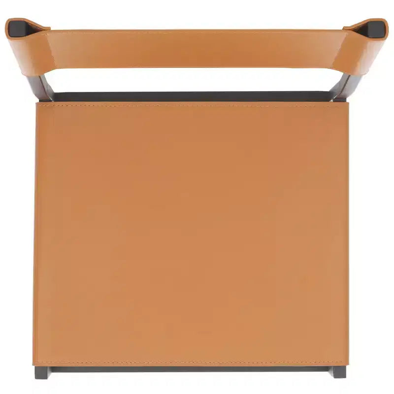 Sgabello da bar con schienale medio e poggiapiedi, struttura in ferro, sedile in pelle, altezza seduta 76 cm