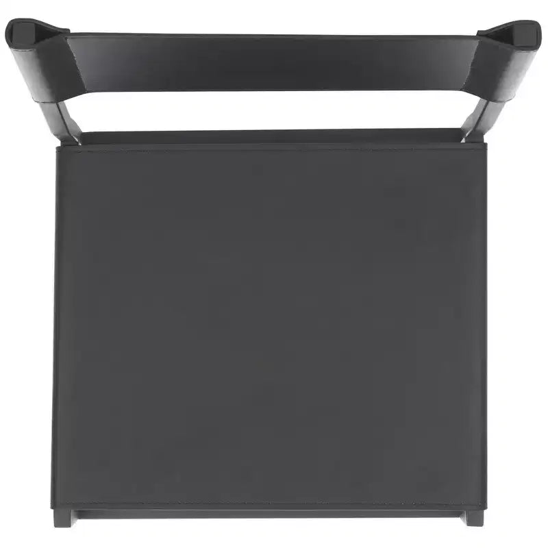Sgabello da bar con schienale medio e poggiapiedi, struttura in ferro, sedile in pelle, altezza seduta 76 cm
