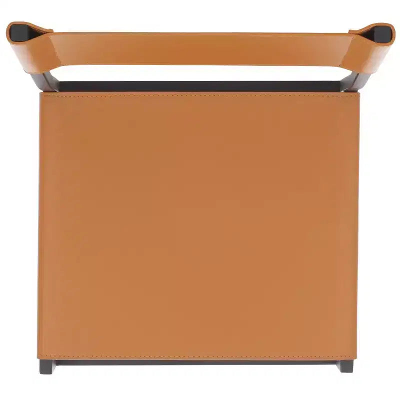 Sgabello da bancone con schienale medio e poggiapiedi, struttura in ferro, seduta in pelle, altezza 26"