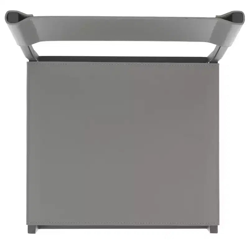 Sgabello da bancone con schienale medio e poggiapiedi, struttura in ferro, seduta in pelle, altezza 26"