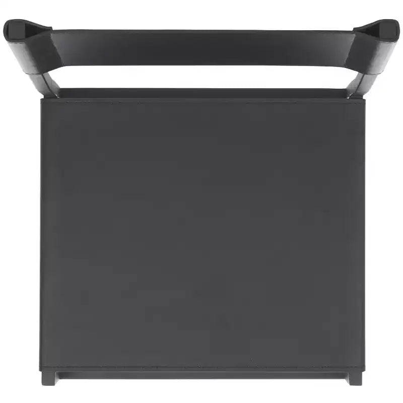 Sgabello da bancone con schienale medio e poggiapiedi, struttura in ferro, seduta in pelle, altezza 26"