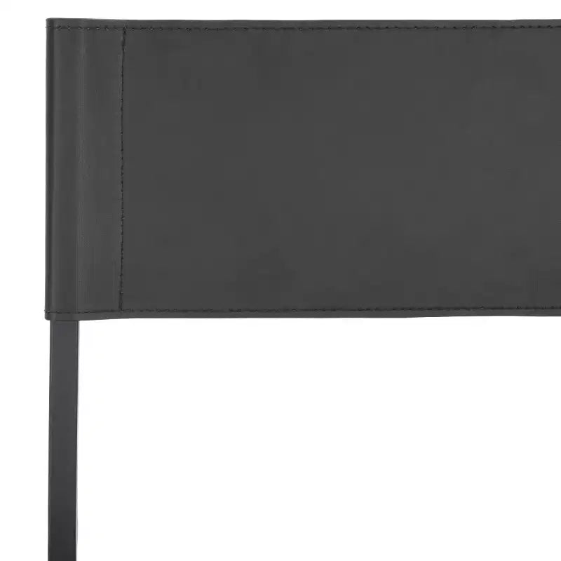 Sgabello da bancone con schienale medio e poggiapiedi, struttura in ferro, seduta in pelle, altezza 26"