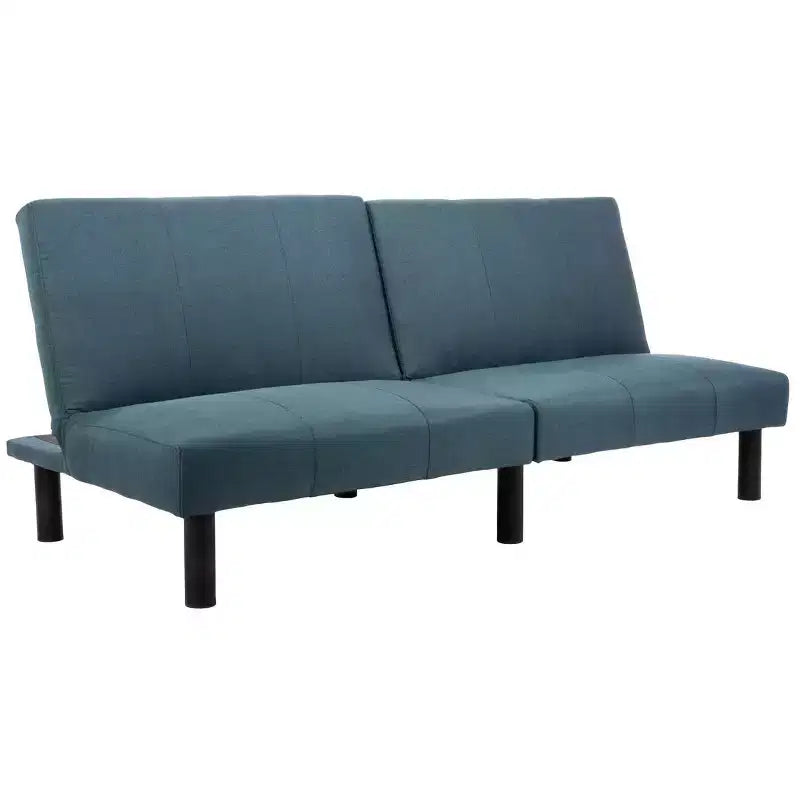 Divano Letto Futon Pieghevole, Blu Scuro e Nero