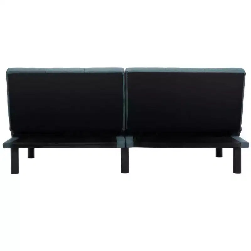 Divano Letto Futon Pieghevole, Blu Scuro e Nero